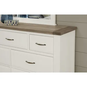 Maple Road-Two Tone Triple Dresser - 7 Drawer