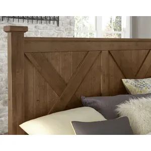 Cool Rustic Cal King X Bed w/ X Footboard -Amber