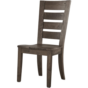 Dovetail Dining-Aged Grey Horizontal Slat Side Chair