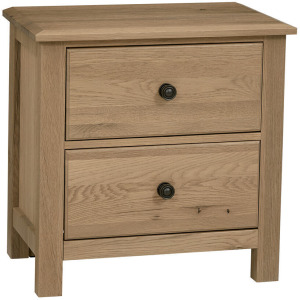 Custom-Express Clear Oak 2 Drawer Nightstand