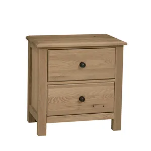 Custom-Express Clear Oak 2 Drawer Nightstand