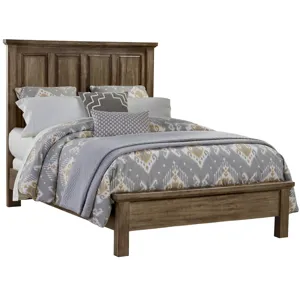 Maple Road-Maple Syrup Queen Mansion Bed With Low Profile Footboard