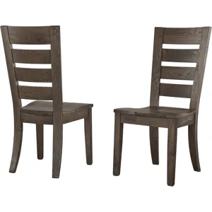 Dovetail Dining-Aged Grey Horizontal Slat Side Chair