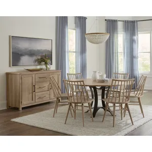 Dovetail Dining-Bleached White 60" Round Table And Base