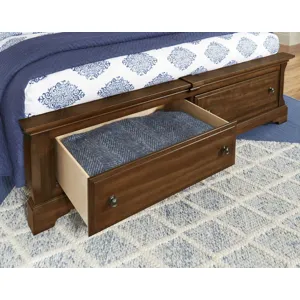 Heritage-Cobblestone Oak Storage Ftbd 6/6 - 2 Drwr