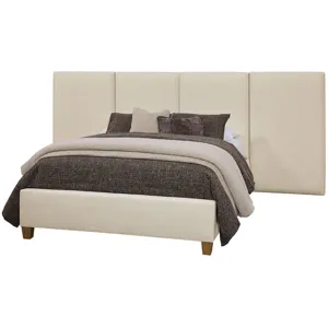 Joinery-Espresso Oak Ivory Cream Upholstered Footboard - Queen