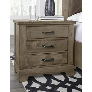Cool Rustic Nightstand - Stone Grey