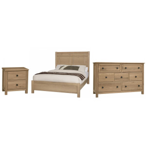 Custom Express-Clear Oak Architectural 3 PC Bedroom Set - Queen