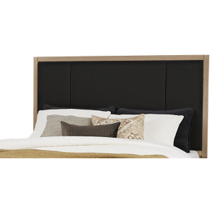 Crafted Cherry-Medium Erins Upholstered Headboard Blk Fabric - Queen