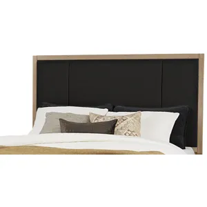 Crafted Cherry-Medium Erins Upholstered Headboard Blk Fabric - Queen