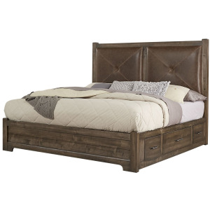 Cool Rustic King Leather Bed w/2 Sided Storage
