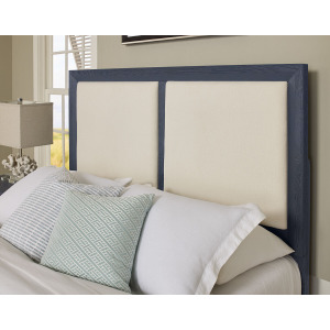 Custom Express-Indigo Upholstered Headboard w/Panels - Queen