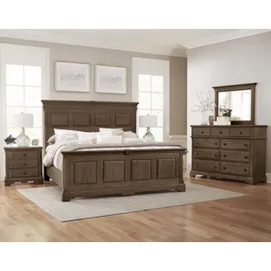 Heritage-Cobblestone Oak Cal King Mansion Bed