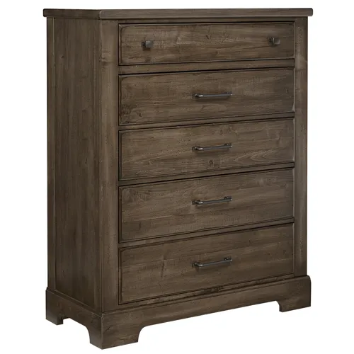Cool Rustic 5 Drawer Chest - Mink