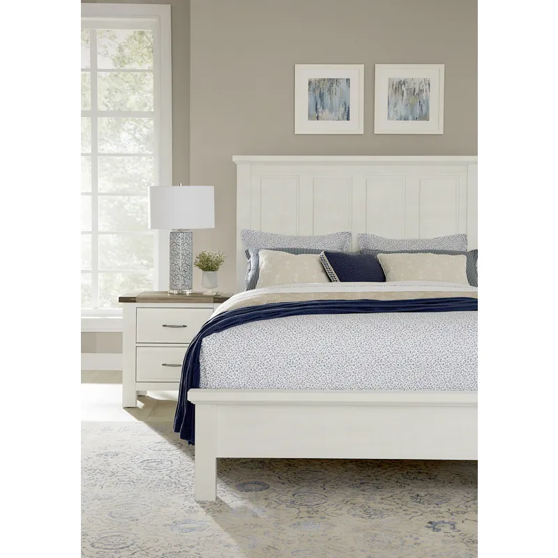 Maple Road-Two Tone Cal King Mansion Bed With Low Profile Footboard