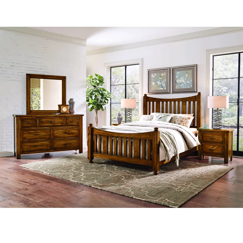 Maple Road-Antique Amish King Slat Poster Headboard