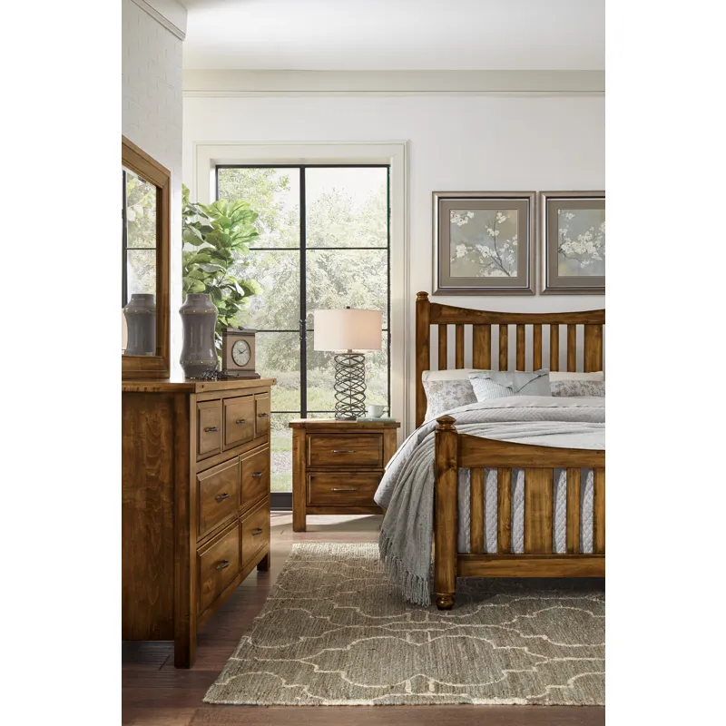Maple Road-Antique Amish King Slat Poster Headboard