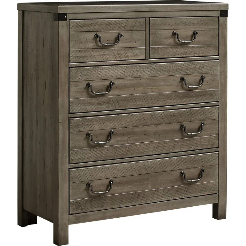 Custom Express-Clear Oak Chest 5 Drawer