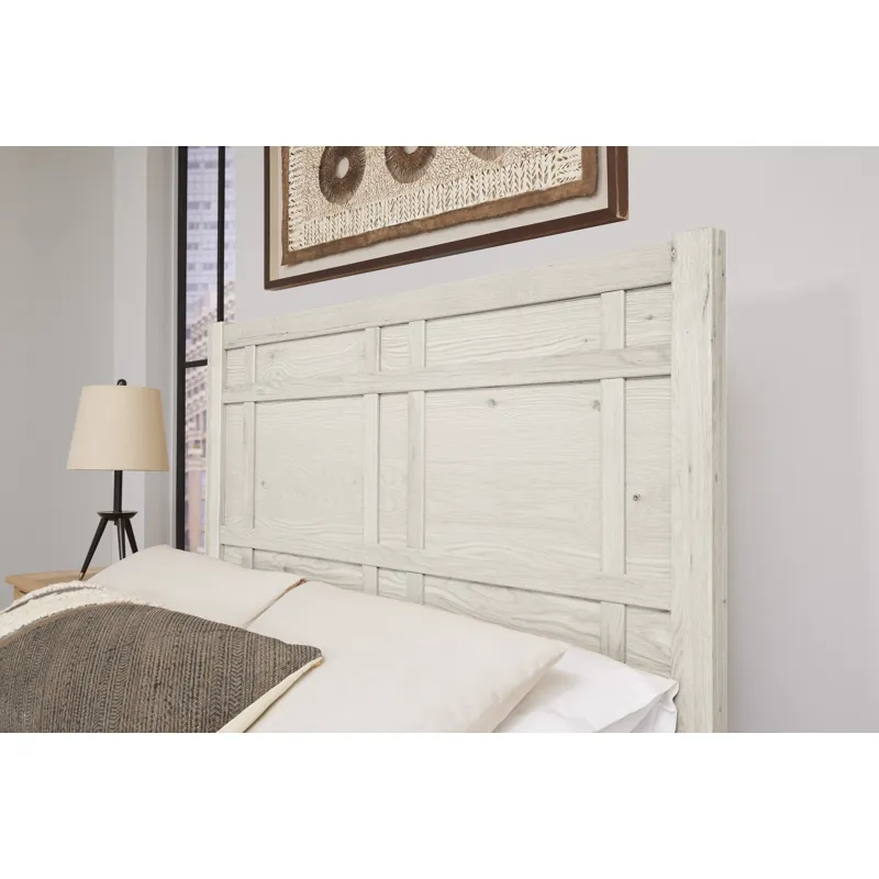 Custom Express-Weathered White Architectural Bed - Queen