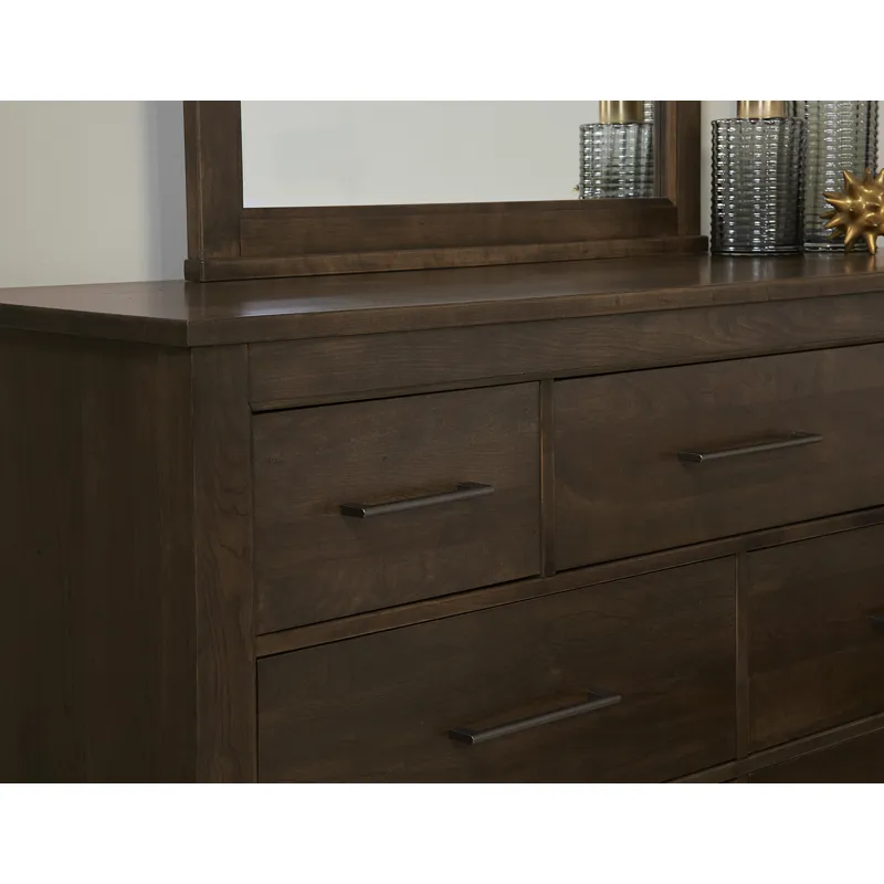 Crafted Cherry-Dark Dresser 7 Drawer