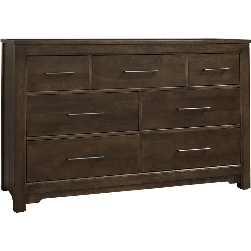 Crafted Cherry-Dark Dresser 7 Drawer