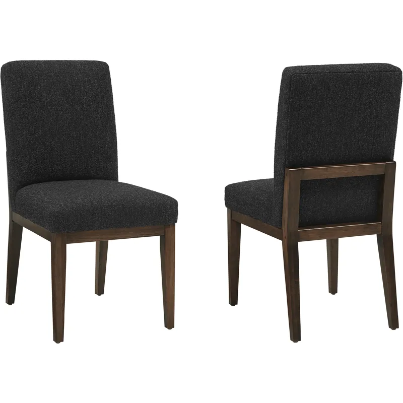 Crafted Cherry Dining-Dark Upholstered Side Chair Black Fabric