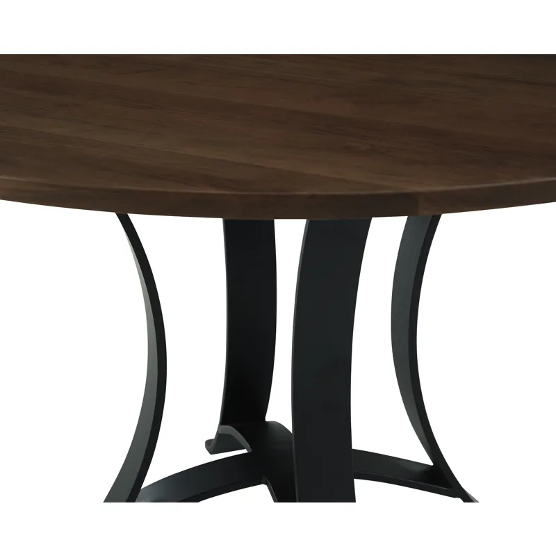 Crafted Cherry Dining-Dark 48 Inch Round Table W Metal Base