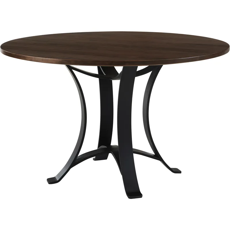 Crafted Cherry Dining-Dark 48 Inch Round Table W Metal Base