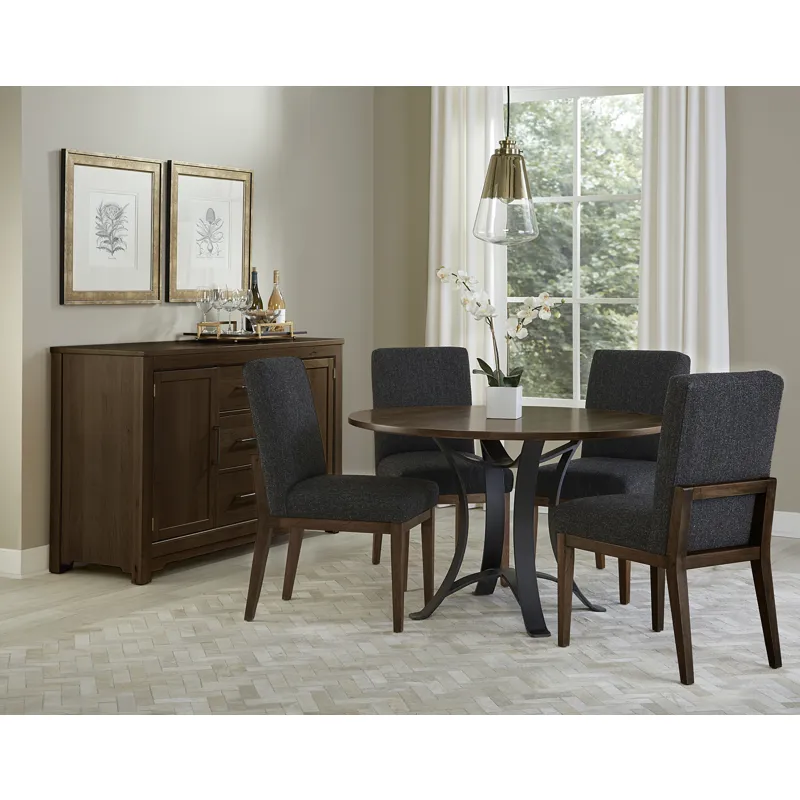 Crafted Cherry Dining-Dark Upholstered Side Chair Black Fabric