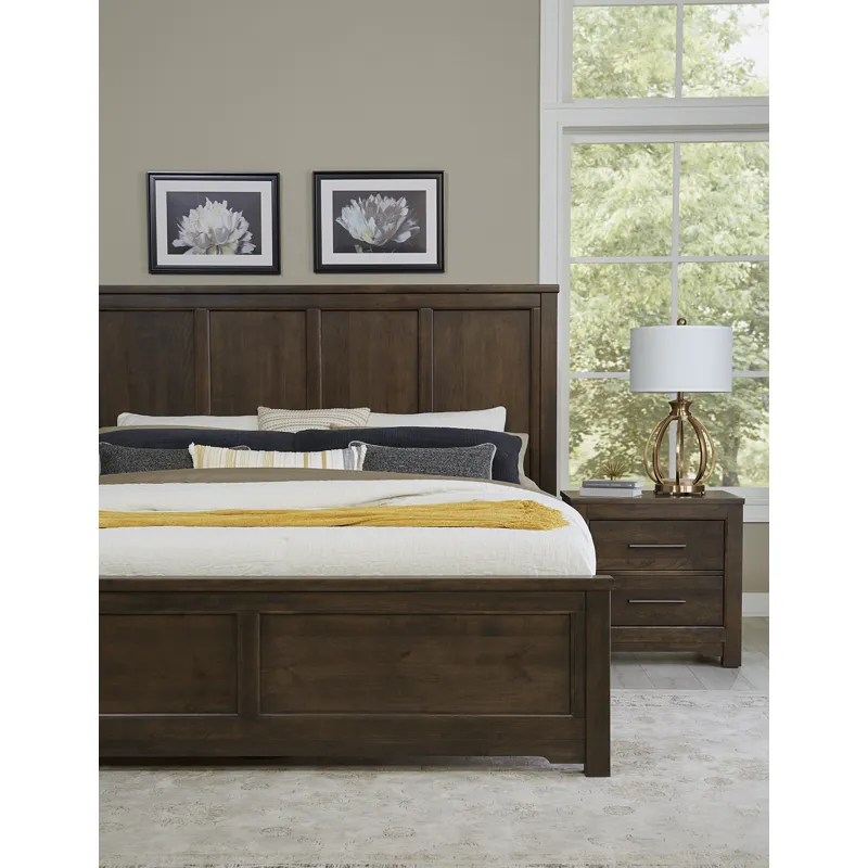 Crafted Cherry-Dark Six Panel Bed - California King