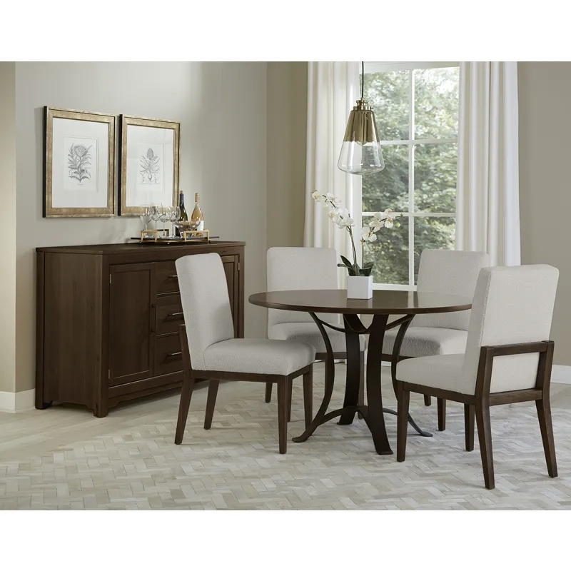 Crafted Cherry Dining-Dark 48 Inch Round Table W Metal Base