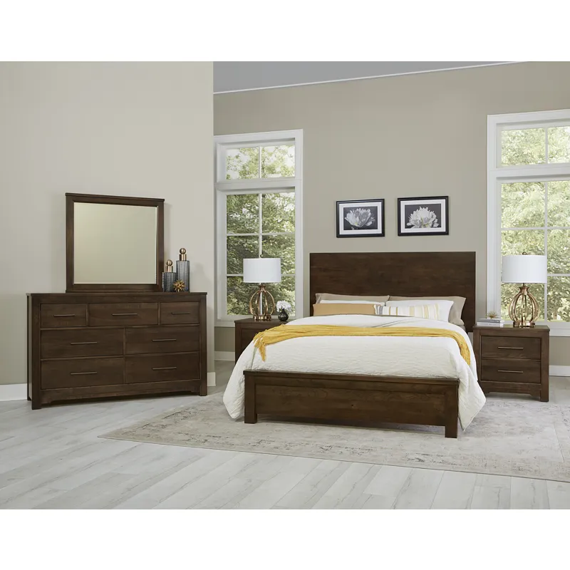 Crafted Cherry-Dark Ben's Plank Headboard - Queen