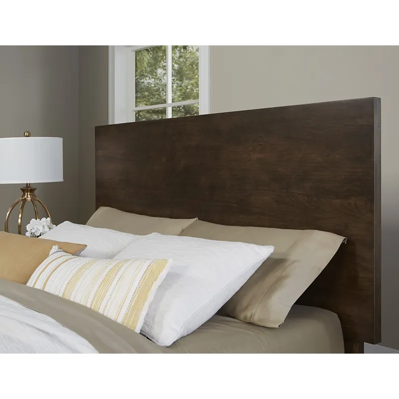 Crafted Cherry-Dark Ben's Plank Headboard - Queen