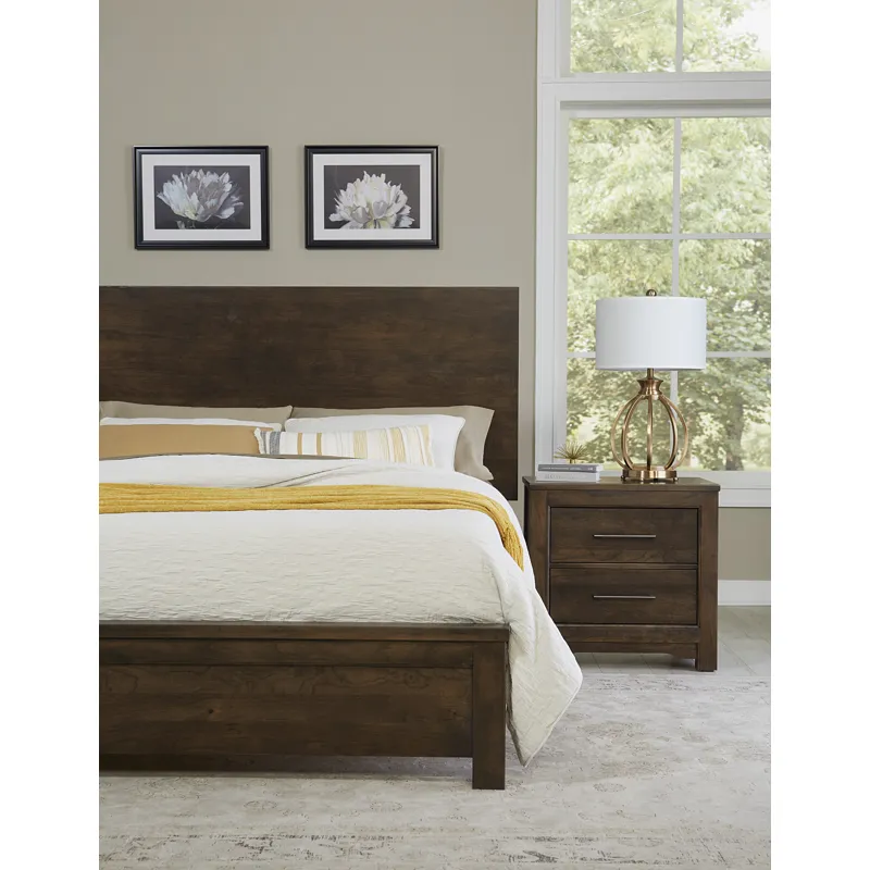 Crafted Cherry-Dark Ben's Plank Headboard - Queen