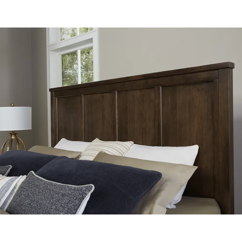 Crafted Cherry-Dark Six Panel Bed - California King