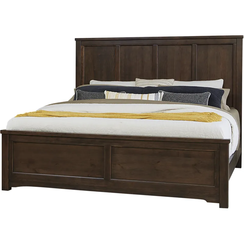 Crafted Cherry-Dark Six Panel Bed - California King