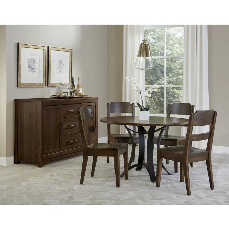 Crafted Cherry Dining-Dark 48 Inch Round Table W Metal Base