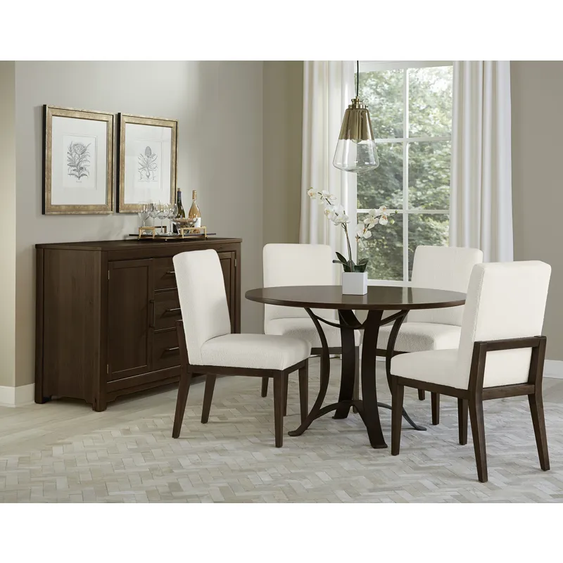 Crafted Cherry Dining-Dark 48 Inch Round Table W Metal Base