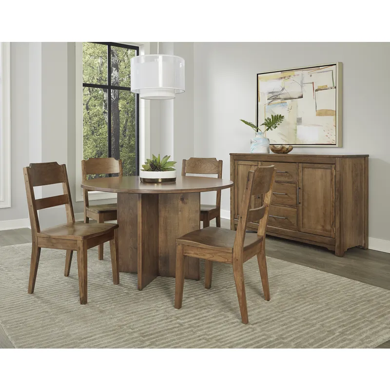 Crafted Cherry Dining-Medium 48 Inch Round Table W Wood Base