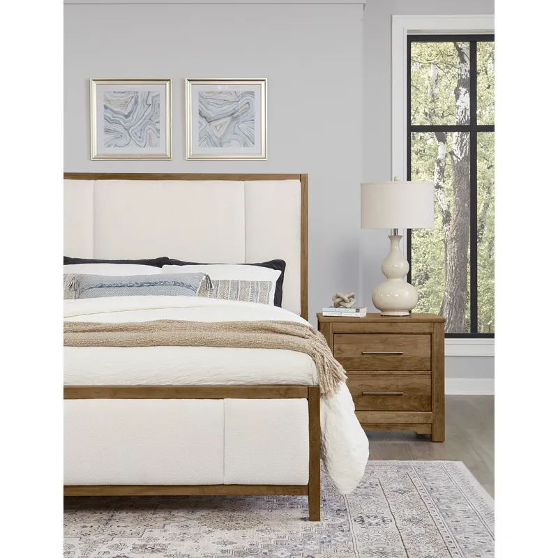 Crafted Cherry-Medium Upholstered Bed - King