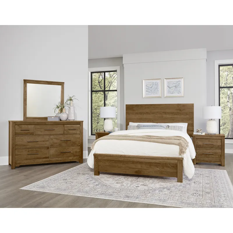 Crafted Cherry-Medium Ben's Plank Headboard - Queen