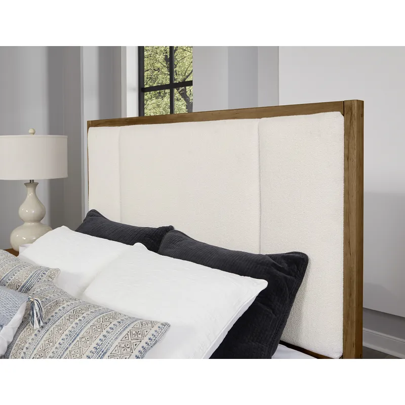 Crafted Cherry-Medium Upholstered Bed - King