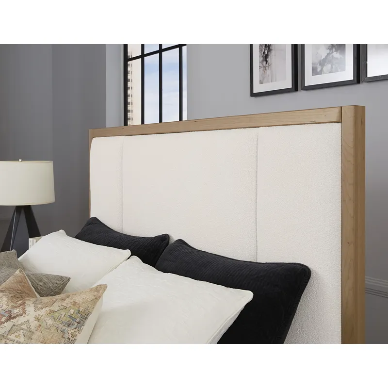 Crafted Cherry-Bleached Upholstered Bed - King