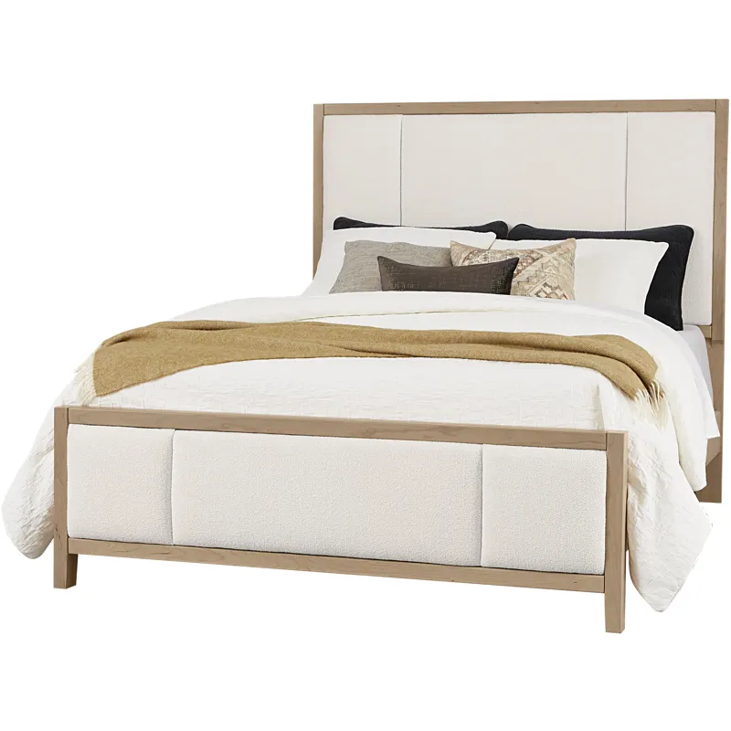 Crafted Cherry-Bleached Erin's Upholstered Footboard - Queen