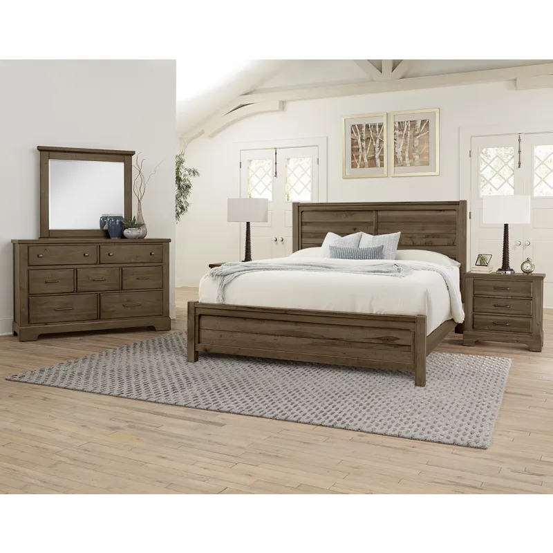 Cool Rustic-Mink Plank Bed - King