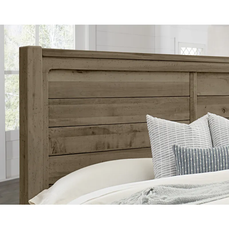 Cool Rustic-Stone Grey Plank Bed - California King