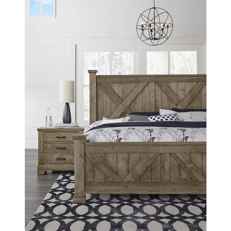 King X Headboard, Stone Grey