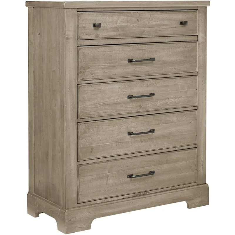Cool Rustic-Clear Maple Chest 5 Drawer