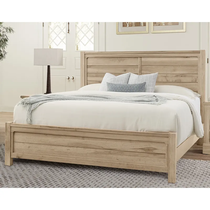 Cool Rustic-Clear Maple Plank Bed - King