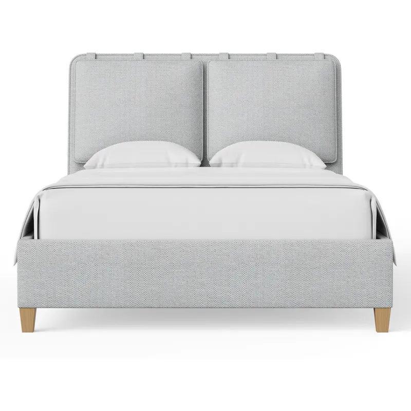 Pure Maple-Maple Syrup Blue Mist Upholstered Headboard - Queen